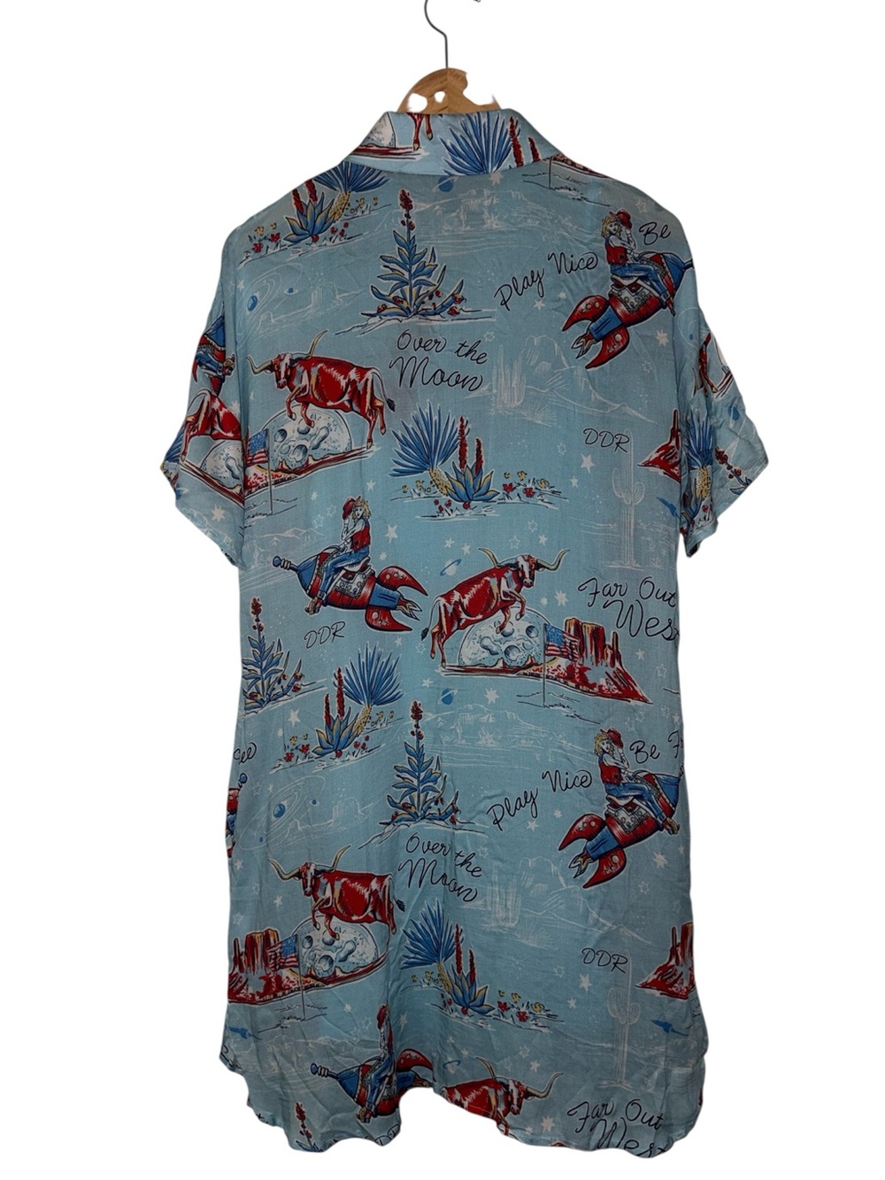 Double D Ranch Over The Moon Print Mini Dress Sz Small - Picture 6 of 11